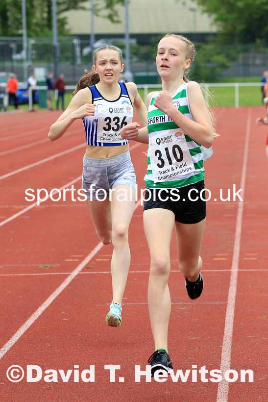 Girls Under-15s 800 metres, 2023 North Eastern Track and Field Champs., Middlesbrough Sports Village, Middlesbrough. Photo: David T. Hewitson/Sports for All Pics